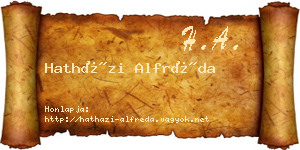 Hatházi Alfréda névjegykártya